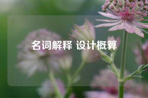 名词解释 设计概算