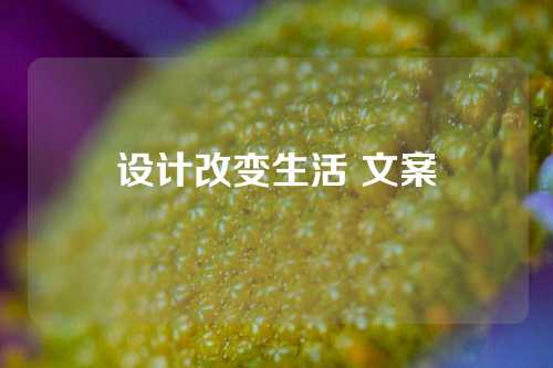 设计改变生活 文案