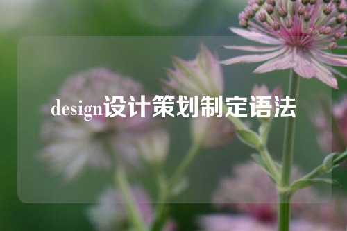 design设计策划制定语法