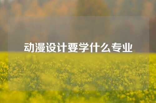 动漫设计要学什么专业