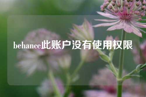 behance此账户没有使用权限