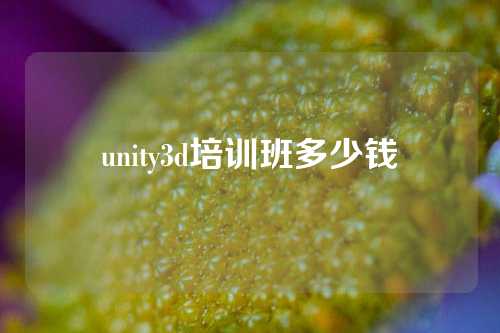 unity3d培训班多少钱