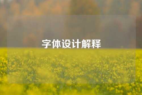 字体设计解释