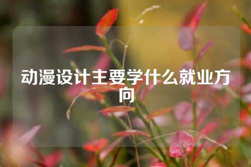 动漫设计主要学什么就业方向