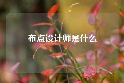 布点设计师是什么