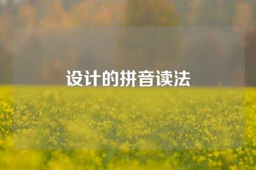 设计的拼音读法