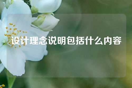 设计理念说明包括什么内容