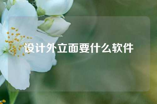 设计外立面要什么软件