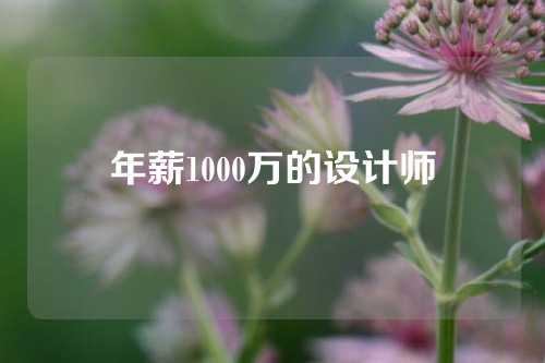 年薪1000万的设计师