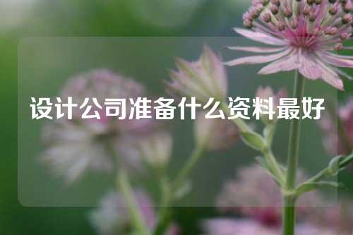 设计公司准备什么资料最好