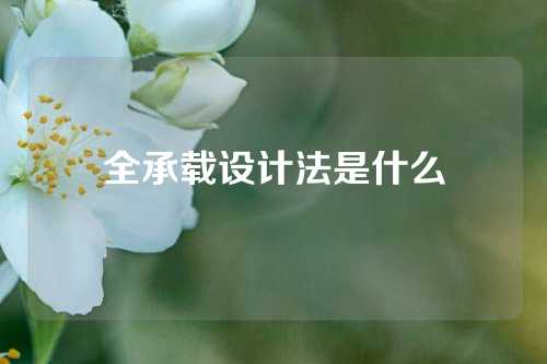 全承载设计法是什么