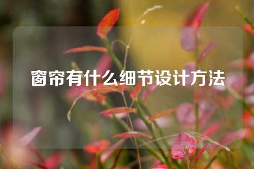 窗帘有什么细节设计方法