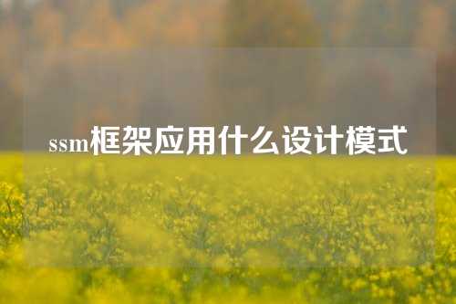 ssm框架应用什么设计模式