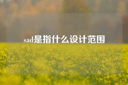 sad是指什么设计范围