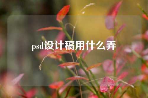 psd设计稿用什么弄