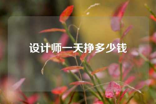 设计师一天挣多少钱