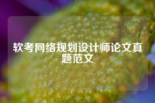 软考网络规划设计师论文真题范文