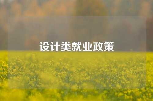 设计类就业政策