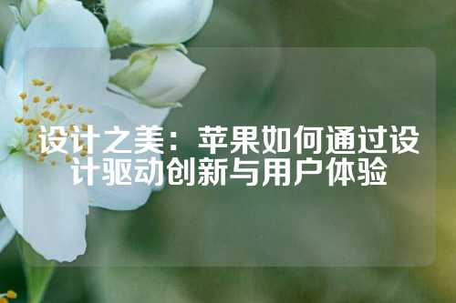 设计之美：苹果如何通过设计驱动创新与用户体验