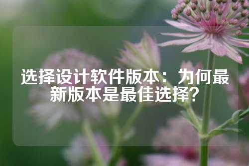 选择设计软件版本：为何最新版本是最佳选择？