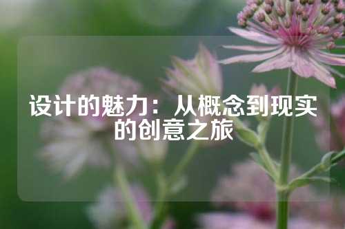 设计的魅力：从概念到现实的创意之旅