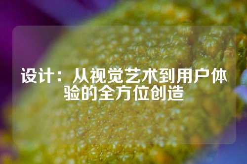 设计：从视觉艺术到用户体验的全方位创造