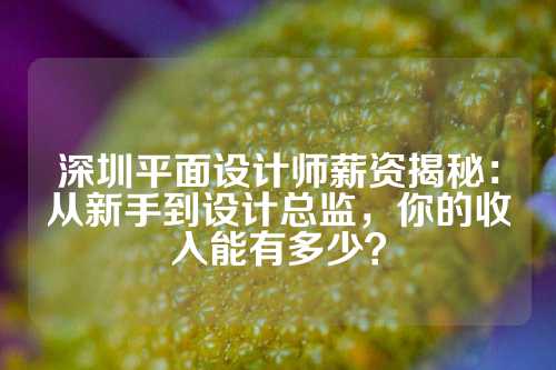 深圳平面设计师薪资揭秘：从新手到设计总监，你的收入能有多少？